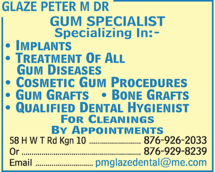 Glaze Peter M Dr